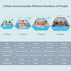 Gorich Beach Tent Sun Shelter for 3/4-5/6-7/8-10 Person with UPF 50＋ UV Protection, Lightweight & Easy Setup Beach Shade Canopy, Portable Beach Shade Tent Beach Cabana