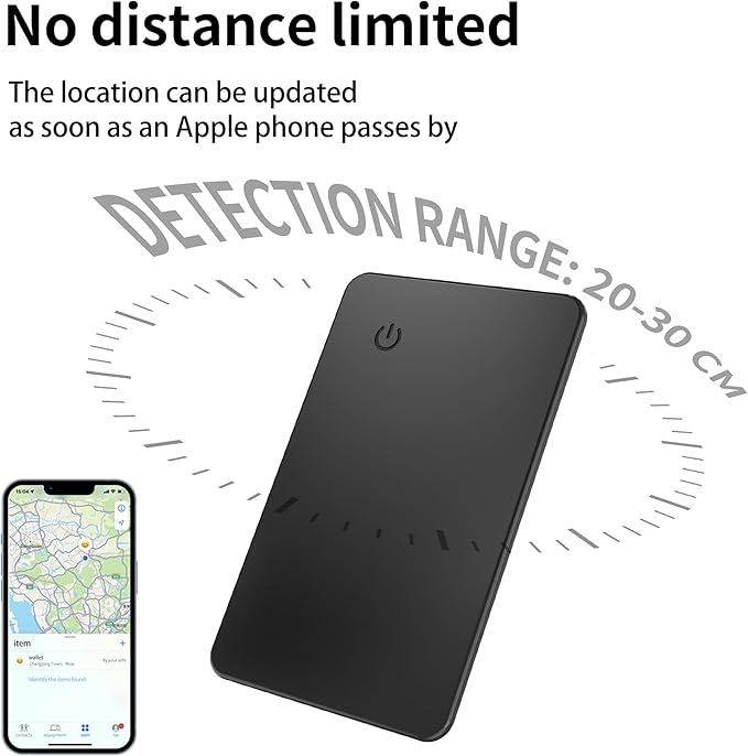 Wallet Finder Item Locator Card for Men - (iOS Only) SEVEN SWAN Bluetooth Tracker iPhone Find My Anti-Loss for Keys, Luggage Tags, Passports