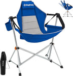 KingCamp Hammock Chair with Footrest, Swinging Portable Folding Camping Chairs for Adults MAX 440lbs Heavy Duty Foldable Oversized Rocker with Cup Holder Pillow for Outdoor Beach Patio Sport Lawn