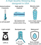 KidzAdventure Mummy Style 32 – 59F Kids Sleeping Bag with Pillow Sleeve, 4 Season, Lightweight and Backpacking Style, Ideal for Camping, Sleepover, Boys, Girls, Youth and Toddlers