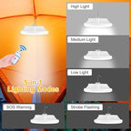 Portable Rechargeable Camping Lights, Tent Lights LED Lantern Power Solar Battery Powered, 5 Lighting Modes, IP65 Waterproof Flashlight for Hiking/Emergency/Night Fishing