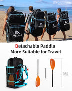 Abahub Adjustable Kayak Paddle 210-230 cm/ 230-250 cm Floating Kayaking Oars Boating Oars Canoeing Oars Black