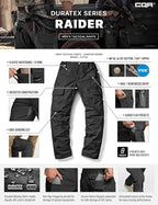 CQR Men's Tactical Pants, Water Resistant Ripstop Cargo Pants, Lightweight EDC Work Hiking Pants, Outdoor Apparel