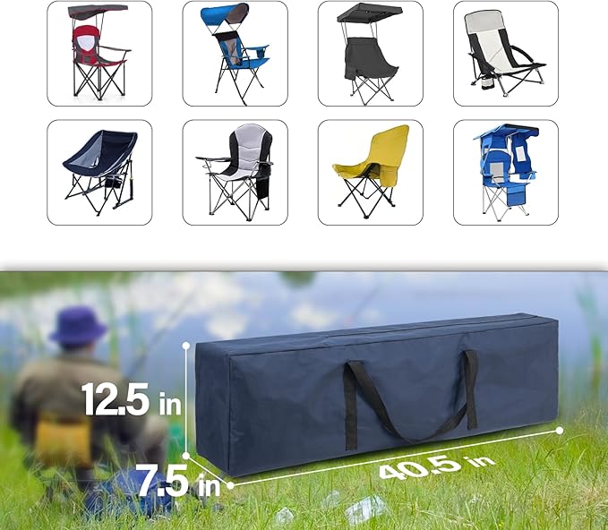 BDL Double Camping Chair Replacement Bag, 40 Inch Extra Large Zippered Cot Bag for Travel Camping Sports Equipment Storage - 2 Pack