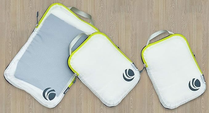Cipway Compression Packing Cubes Set, Ultralight Expandable Travel Packing Organizers for Carry on Luggage (White 3pcs)