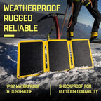 SunJack 25 Watt Foldable IP67 Waterproof ETFE Monocrystalline Solar Panel + 2X 10000mAh Power Banks with USB-A and USB-C for Cell Phones, Tablets and Portable for Backpacking, Camping, Hiking