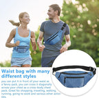 5PCS Crossbody Fanny Pack Bulk,Large Capacity Waist Bag with 4-Zipper Pockets Adjustable Strap Fanny Packs Waterproof Oxford Cloth Travel Belt Bag for Outdoor Shopping Travel Men Women,Blue