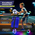 smilesun Foldable Ride On Scooter Suitcase with Front Opening, Lightweight Carry On Scooter Luggage for Adults, Teens & Kids（Blue 20-inch）