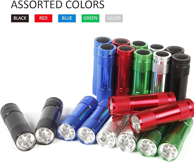 FASTPRO 30-Pack Flashlights Set, Aluminum 6-LED Flashlights Include AAA Batteries & Lanyard, for Party Favors, Camping, Hurricane Supplies