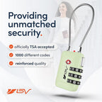 TSA Accepted Luggage Travel Lock, Set-Your-Own Combination Lock for School Gym Locker, Luggage Suitcase Baggage Locks, Filing Cabinets, Toolbox, Case (Mint Green, 2 Pack)