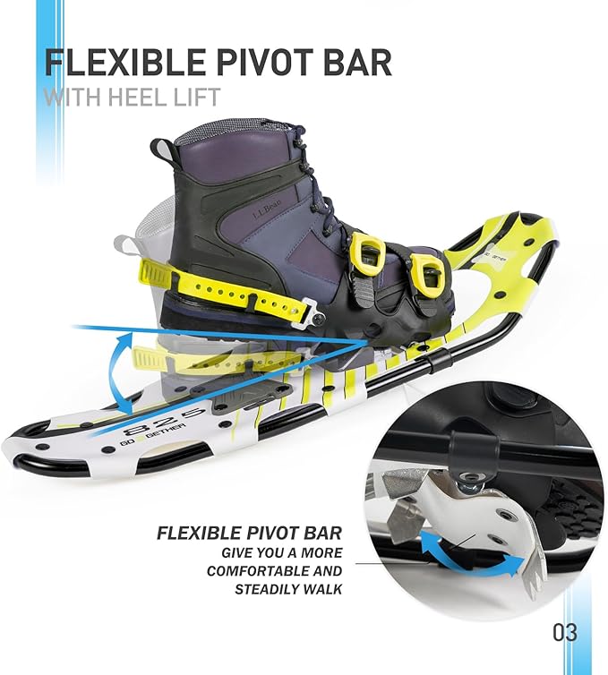 G2 21/25/30 Inches Light Weight Snowshoes for Women Men Youth, Set with Trekking Poles, Tote Bag, Gaiters,Special Fast Ratchet Binding, Orang/Blue/Red Available