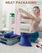 FantasyLife Shoe Bags for Travel, Washable Dust Bags for Storage & Packing, Flannel Shoe Pouch with Drawstring Closure for Purses, Handbags, Shoes & Toys (4, Palace Blue, 17.3"x12.6")