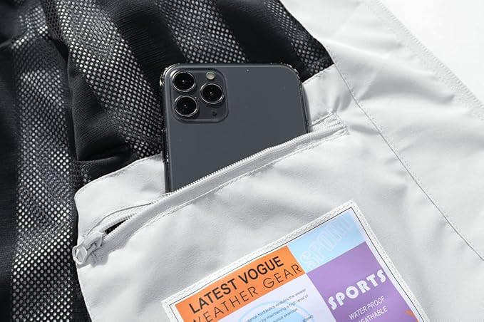 MOERDENG Women's Waterproof Rain Jacket Lightweight Raincoat Hooded Hiking Jacket Softshell Windbreaker