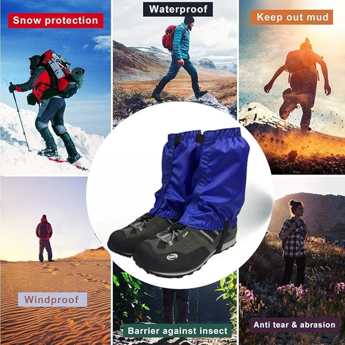Waterproof Gaiters,Hiking Gaiters,Lightweight Adjustable Leg Gaiters for Men Women,Available in All Seasons,Hiking,Skiing,Mountain Climbing,etc.