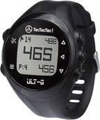 TecTecTec ULT-G Stylish, Lightweight and Multi-Functional Golf GPS Watch, Durable Wrist Band with LCD Display, Worldwide Preloaded Courses - Black