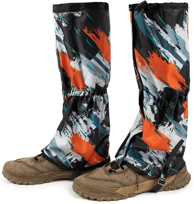 likloks Adjustable Leg Gaiters for Men & Women - Lightweight & Waterproof Gaiter for Hiking, Snow, Trail, Trekking, Hunting, Climbing