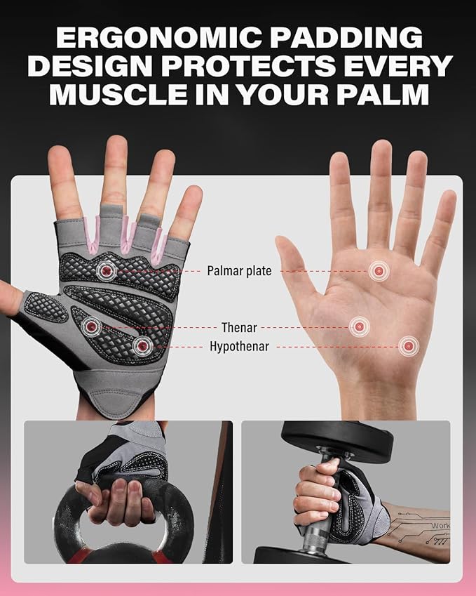 VINSGUIR Workout Gloves for Men and Women, Weight Lifting Gloves with Excellent Grip, Lightweight Gym Gloves for Weightlifting, Cycling, Exercise, Crosstraining, Pull ups, Fitness, Climbing and Rowing