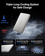 Baseus 0.3" Ultra Slim 5000mAh MagSafe Portable Charger Bundle with 10,000mAh 30W Magnetic Portable Charger Built-in Braided USB-C Cable for iPhone 17 Pro Max/Air/16/15/14/13, AirPods, iPad