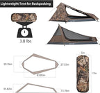 GEERTOP Ultralight Bivy Tent for 1 Person 3 Season Waterproof Single Person Backpacking Tent for Camping Hiking Backpack Travel Outdoor Survival Gear