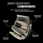 Samsonite Paralux Everyday Backpack - Laptop & Tablet Backpack with 5 Compartments, Removable TecKit™ Pouch, Microsuede Trim, Water Bottle Pockets - Work, Commute & Travel Bag - Black