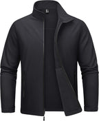 MAGCOMSEN Men's Fleece Lined Softshell Jacket Waterproof Windbreaker Rain Jacket for Tactical Hiking