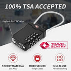 XOOL 2PCS TSA Approved Luggage Locks 4 Digit with Flexible Steel Cable, Resettable Luggage Padlock for Suitcases, Backpacks, Gym Bags & Travel Use
