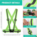 Reflective Vest Running Gear,Reflective Straps Safety Vest High Visible Vest for Night Running,Cycling,Motorcycle,Walking Vest 2Pack