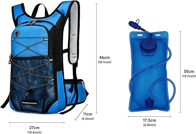 Hydration Backpack Hiking Backpack with Water Bladder Lightweight Insulation Hydration Pack Water Backpack for Hiking Cycling Running Festival Camping for Men Women