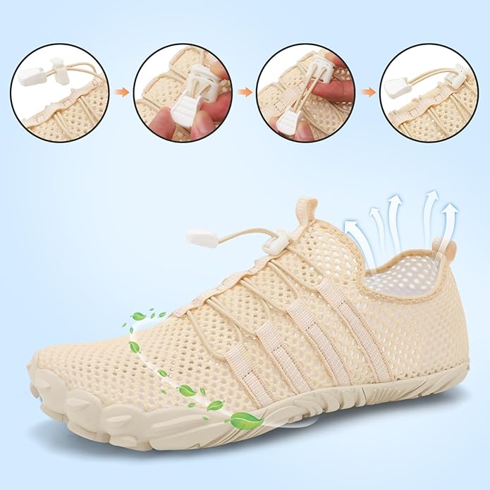 L-RUN Barefoot Water Shoes Women Mens Aqua Sock Athletic Hiking Water Sports Shoes for Swim Beach Pool Sand Diving Walking