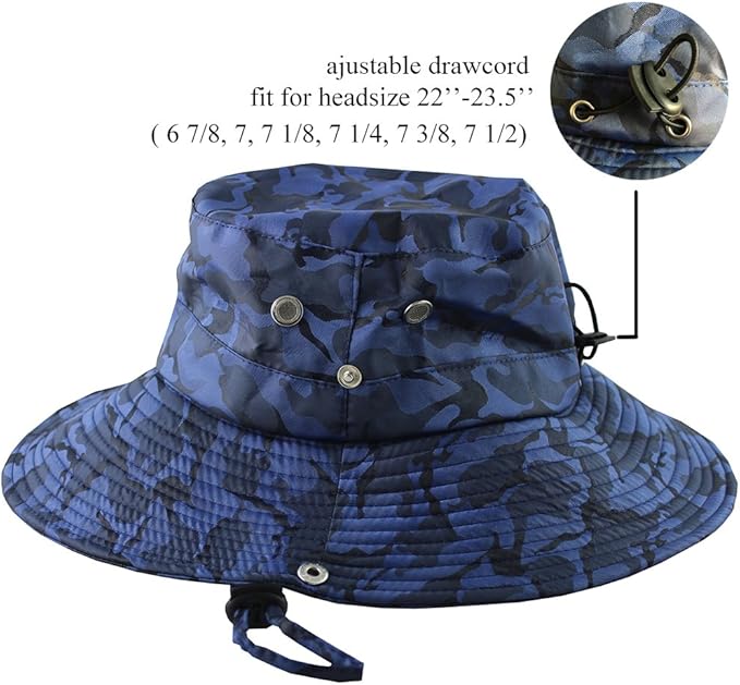 CAMOLAND Mens Fishing Hat Wide Large Brim Sun Hat with Outdoor UV Protection