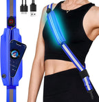 LED Reflective Belt Sash - 5 Lights Colors & 3 Light Modes High Visibility Night Safety Belt, Rechargeable Light Up Running Gear Adjustable Vest Straps for Runners Walkers Men Women