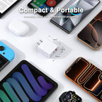 USB C Wall Charging Block, [3Pack] Multiport Fast Charge Power Brick Cube for iPhone, iPad, iPod, Samsung Galaxy, Motorola, Moto, PS5, Huawei, HTC, LG, Nokia, 20W PD Quick Charge USBC Box Wall Plug