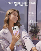 VEEKTOMX Small Portable Charger, Mini Power Bank 10000mAh, PD 22.5W Fast Charging USB-C Battery Bank, Travel Essentials Dual Voltage External Portable Powerbank for iPhone/Samsung/Google Pixel, Purple