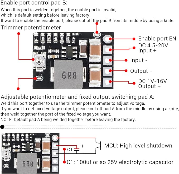 DROK DC 5V Power Converter, 5pcs Mini Voltage Buck Regulator DC 4.5-20V 12V 9V Step Down to 5V Reducer Transformer Board 3A 10W Adjustable Fixed Volt Output Step-Down Power Supply Stabilize