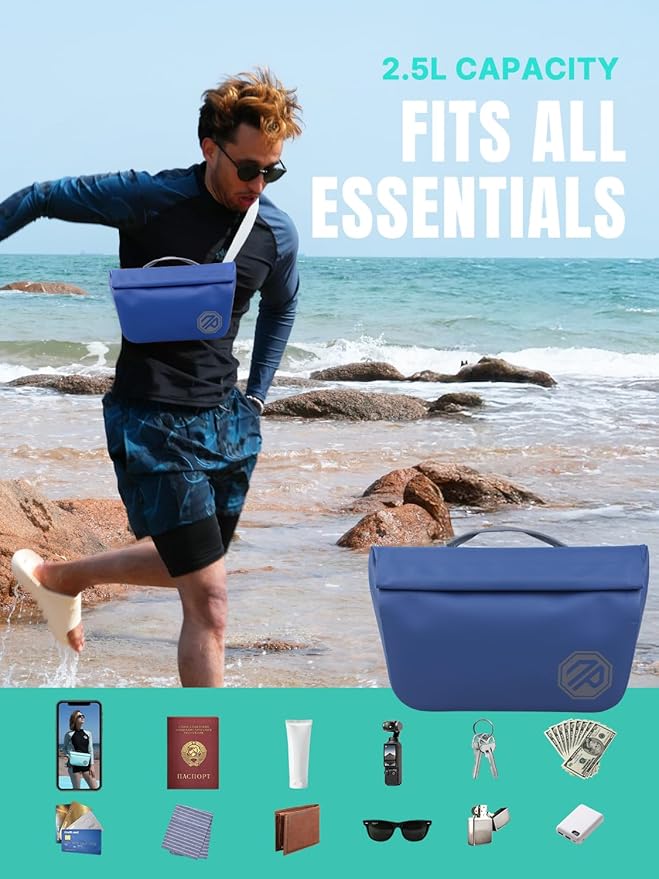 niphean IPX7 Waterproof Dry Bag with Magnetic One-Hand Closure, Durable Waterproof Bag for Kayaking, Paddle Board, Beach, Swimming, Multi-Wear Fanny Pack Style, Dry Bags for Men & Women Outdoor Use