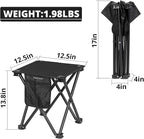 TRIPLE TREE 2 Pack Camping Stool, 13.8 Inch Portable Folding Stool for Outdoor Walking Hiking Fishing 400 LBS Capacity with Carry Bag, Black