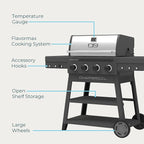 Charbroil Performance Series 4-Burner Gas Grill Cart, Gray - 463253825