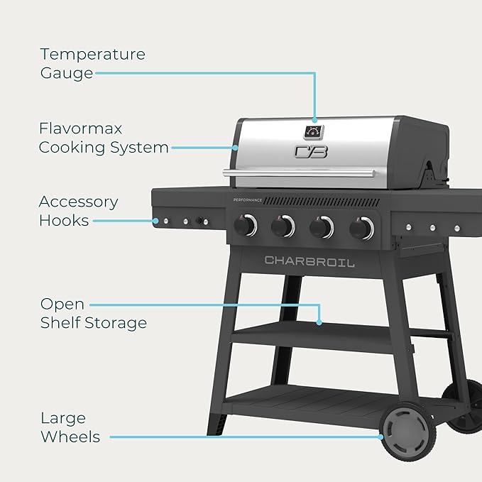 Charbroil Performance Series 4-Burner Gas Grill Cart, Gray - 463253825