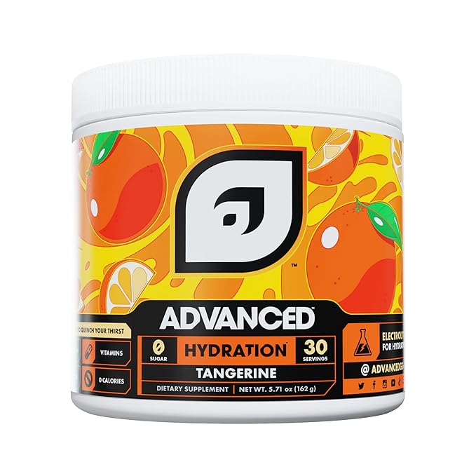 Advanced Hydration High-Performance Electrolyte Drink Mix with B Vitamins for All-Day Hydration - Caffeine Free, Zero Calories, Sugar Free, & Keto Friendly - (30 Servings, Tangerine)