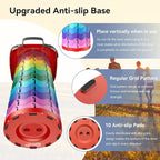 Upgraded Collapsible Stool, Portable Folding Stool, Telescoping Camping Chair with Max Load Capacity 485lbs, Square Retractable Stool for Camping Gardening Fishing Hiking BBQ [Rainbow+Red]