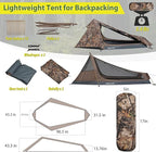 GEERTOP Ultralight Bivy Tent for 1 Person 3 Season Waterproof Single Person Backpacking Tent for Camping Hiking Backpack Travel Outdoor Survival Gear