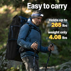 COSY105CMoon Chair Camping Chair Portable Folding Lounge Chair Lightweight Outdoor Recliner 265lbs Capacity Oxford Fabric & Aluminum Frame Includes Carry Bag for Beach Fishing Travel (Black)