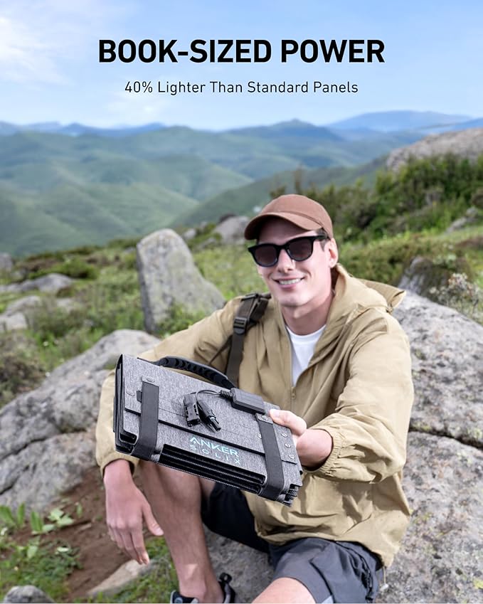 Anker SOLIX C300 DC Power Bank Station and 60W Solar Panel, 288Wh Portable Power Station, LiFePO4 Battery, 300W Solar Generator, for Outdoor, Camping, Traveling, and Emergencies