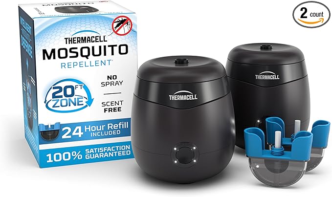Thermacell E-Series Rechargeable Mosquito Repeller with 20’ Mosquito Protection Zone; Bug Spray Alternative; Scent Free