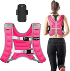 Fragraim Weighted Vest for Women Men - 8lb/10lb/12lb/16lb/22lb/25lb/30lb Weight Vest with Reflective Stripe, Detachable Phone Pouch, Ideal for Walking, Strength Training, Running, Workout, Cardio