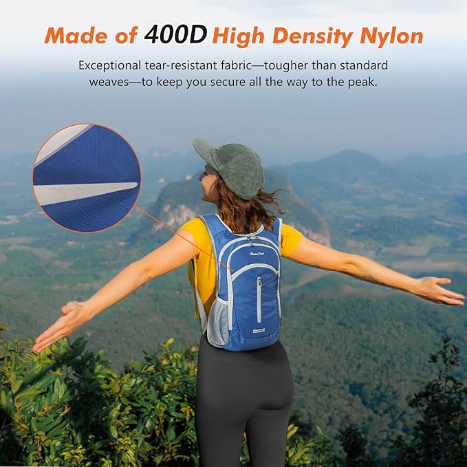 Seektop Small Hiking Backpack 12L to 15L Expandable Travel Packable Waterproof Daypack Lightweight Hiking Bag for Women Men