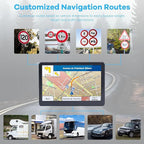 GPS Navigator 7 inch Touch Screen 256-16GB, GPS Navigation for Car Truck RV, 2025 Maps (Free Lifetime Updates), GPS Commercial Drivers Semi Trucker Navigation System, Spoken Turn-by-Turn Direction