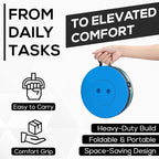 NEW IMPROVED PLASTIC MATERIAL QUALITY BLUE Collapsible Stool - Durable, Foldable, Adjustable Collapsible Seat for Outdoors, Camping, Home - Strong, Safe, Compact Portable - Versatile Telescopic Stool