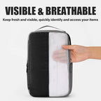 6 Set Compression Packing Cubes for Travel, Lightweight and Space-Saving Luggage Organizer Bags, Sturdy Travel Essentials for Suitcase, Black