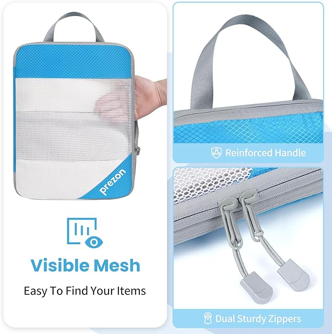 8 Set/6 Set/4 Set Compression Packing Cubes for Travel, Lightweight Vacation Travel Essentials, Travel Accessories for Suitcase Organizer Bags Set, Durable Luggage Organizer